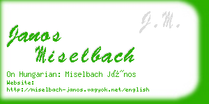 janos miselbach business card